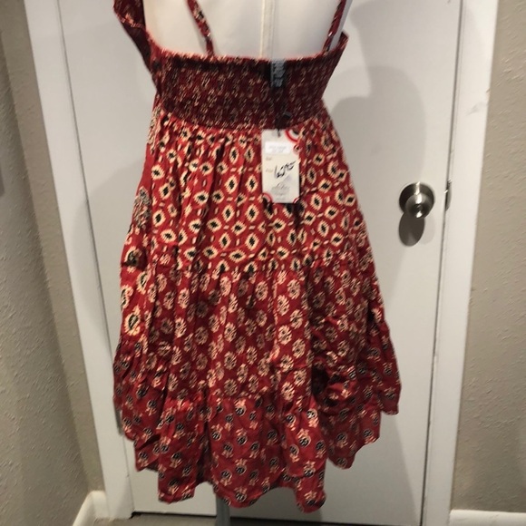 Sacred Threads Red and White Tiered Mini Sundress - Picture 7 of 9